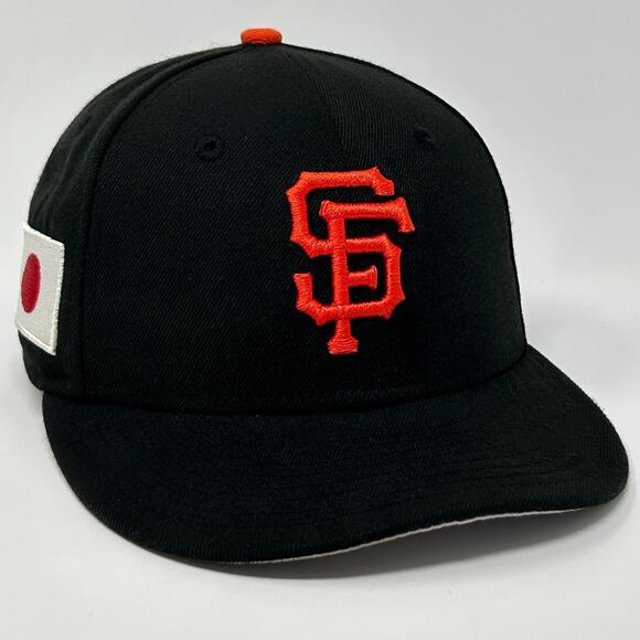 San Francisco Giants Japan Flag Hat Baseball Cap New Era MLB Black Fitted 7 1/4 - Picture 1 of 10